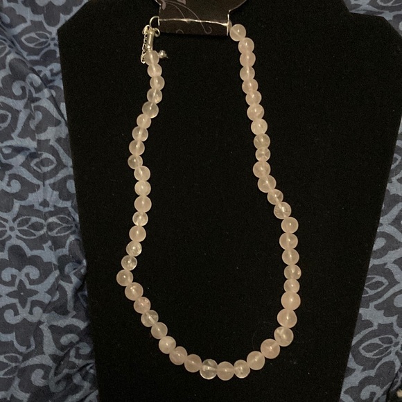 Rose quartz 18” necklace with claw clasp - Picture 1 of 5